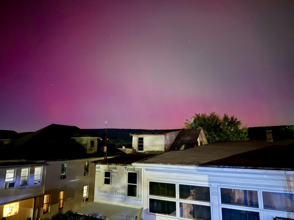 The Northern Lights from the stairs leading to my garage.