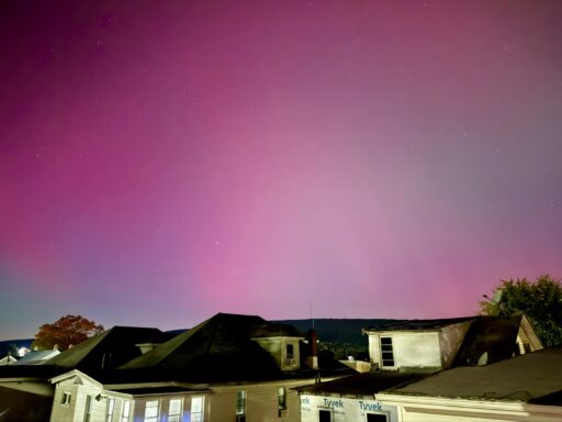 The Northern Lights from the stairs leading to my garage.