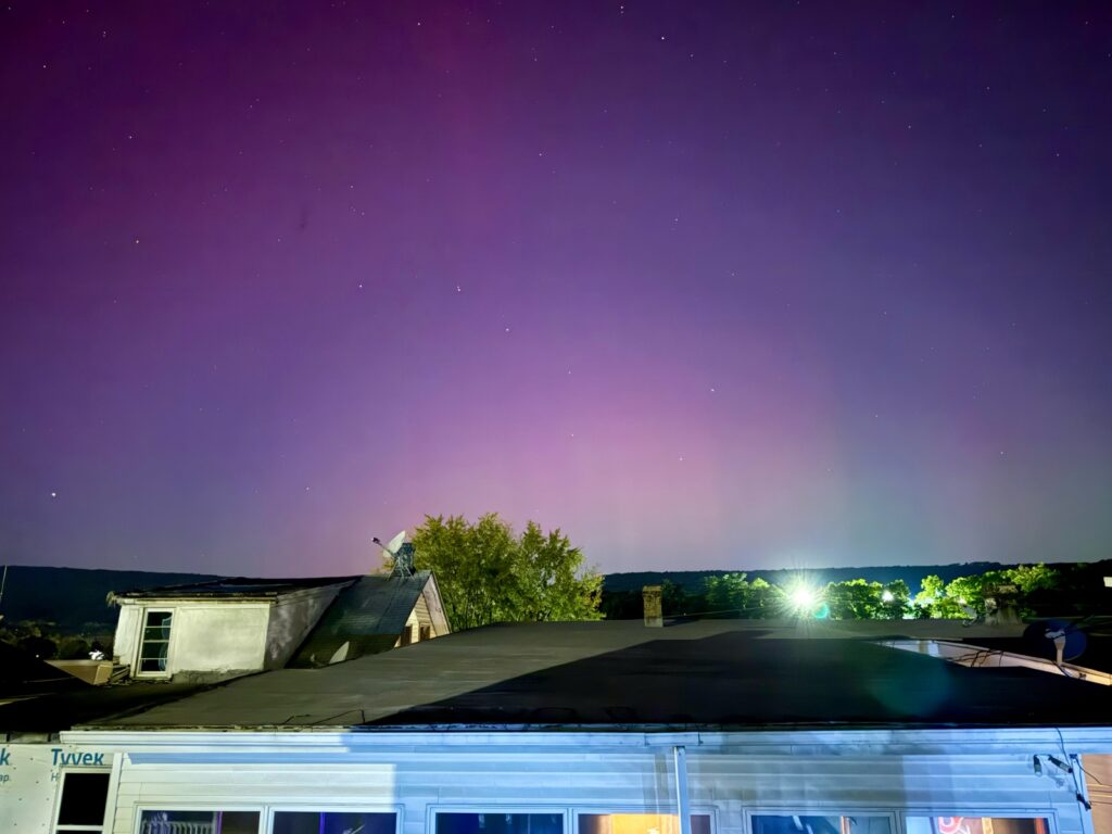 The Northern Lights from the stairs leading to my garage.